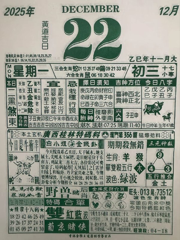 2025年12月22日.十一月初三，星期一2025年12月22日.十一月初三，星期一