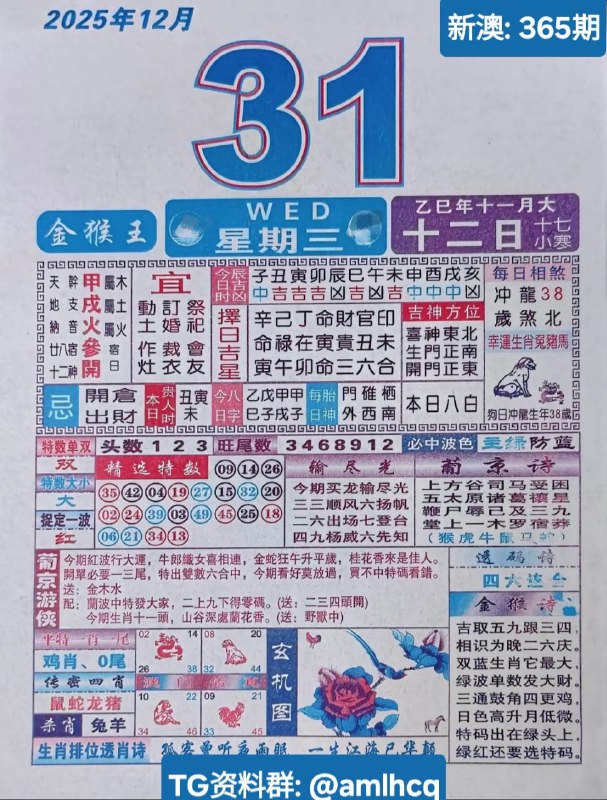 2025年12月31日.十一月十二，星期三2025年12月31日.十一月十二，星期三