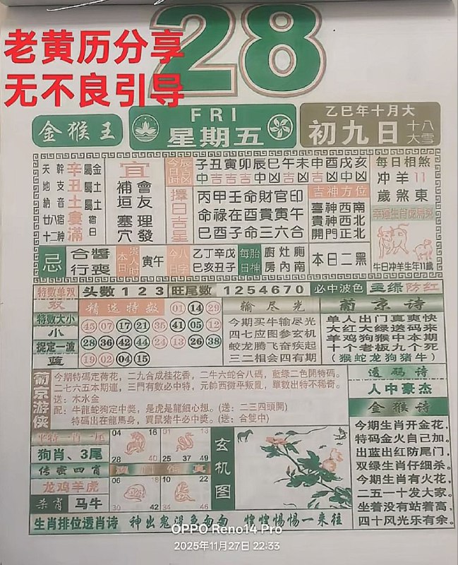 2025年11月28日.十月初九，星期五2025年11月28日.十月初九，星期五