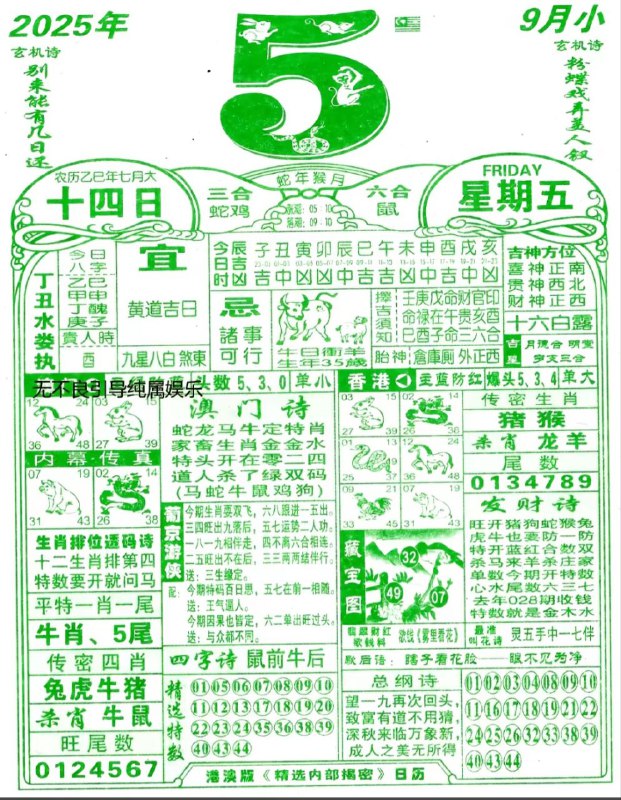 2025年9月5日，七月十四，星期五2025年9月5日，七月十四，星期五