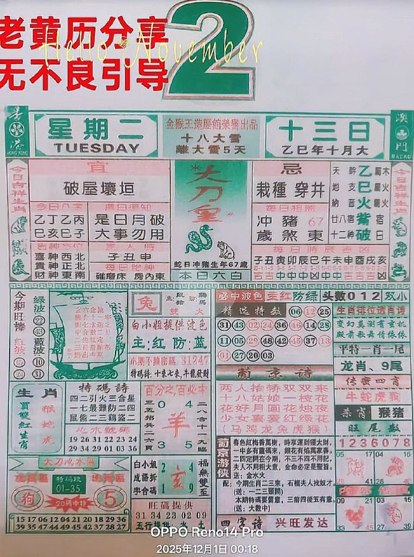 2025年12月2日.十月十三，星期二2025年12月2日.十月十三，星期二