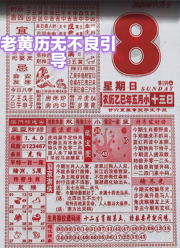 2025年6月8日，五月十三，星期日2025年6月8日，五月十三，星期日