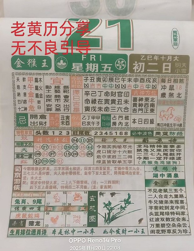 2025年11月21日.十月初二，星期五2025年11月21日.十月初二，星期五