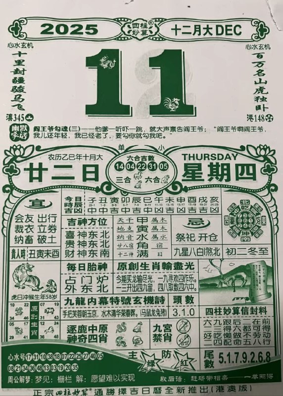 2025年12月11日.十月甘二，星期四2025年12月11日.十月甘二，星期四