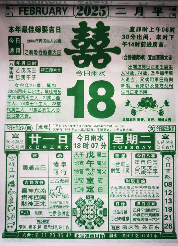 2025年2月18日 正月二十一，星期二2025年2月18日 正月二十一，星期二