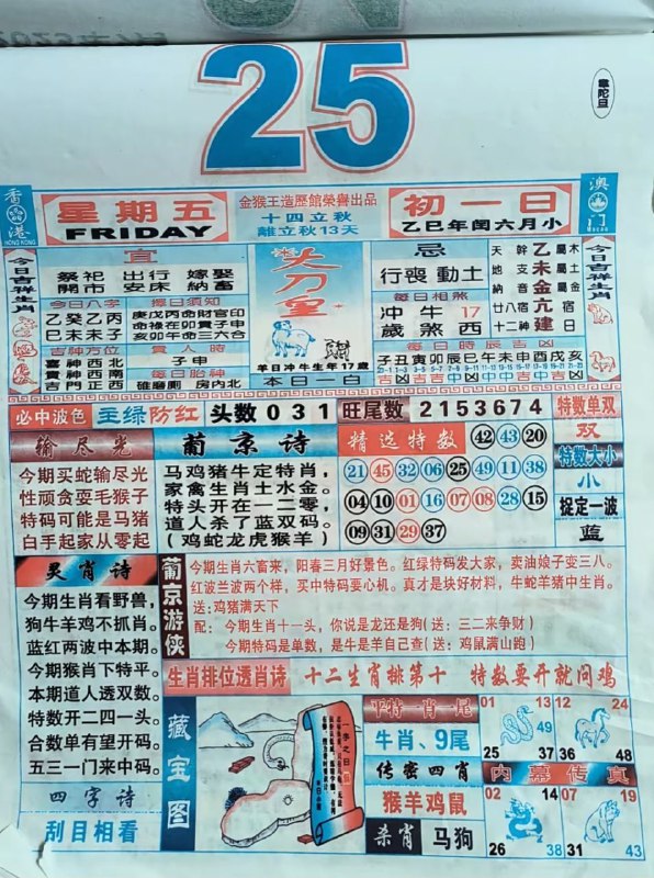 2025年7月25日，七月初一，星期五2025年7月25日，七月初一，星期五