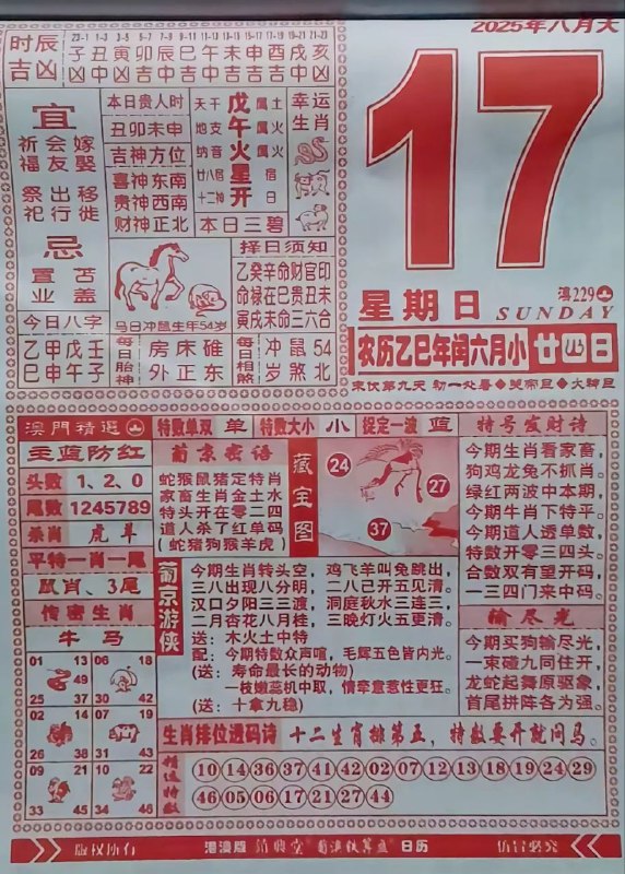 2025年8月17日，七月甘四，星期日2025年8月17日，七月甘四，星期日