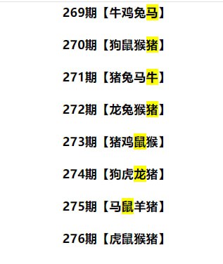 连中七期的四肖